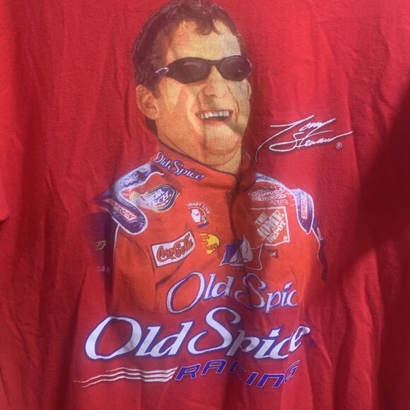 Anvil Nascar Tony Stewart Old Spice Racing Red Graphic Short Sleeve T-Shirt XL - Picture 2 of 5